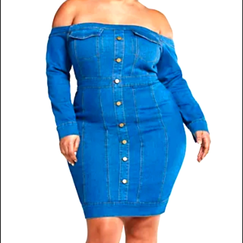 Plus size blue jean Dress